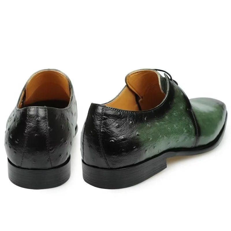 Pánska Spoločenská Obuv Elegantná Kožená Svadobná Brogue Na Mieru - Zelená