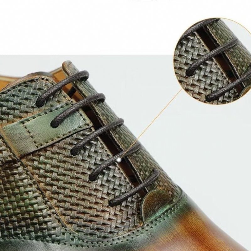 Pánska Spoločenská Obuv Elegantné Kožené Svadobné Topánky Brogue - Zelená