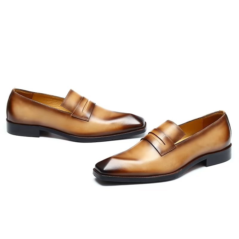 Pánska Spoločenská Obuv Emboss Slip On - Káva
