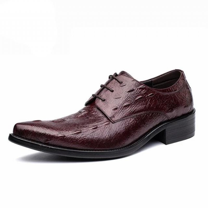 Pánska Spoločenská Obuv Executive Lace Up Oxford - Červená