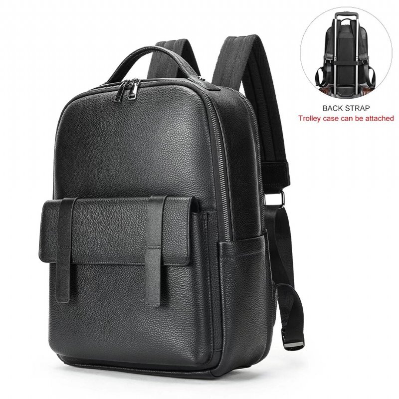 Pánske Batohy Metropolitan Sleek Leather Tote - Čierna