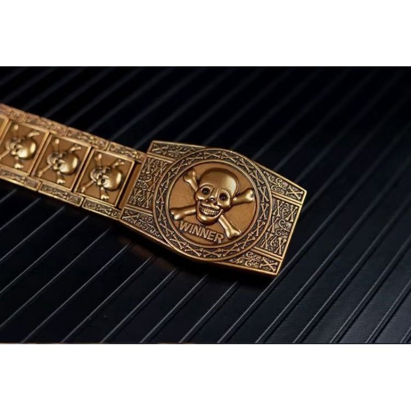 Pánske Opasky Skull & Crossbones Stainless Steel Edgy Buckle Belt - Zlatá