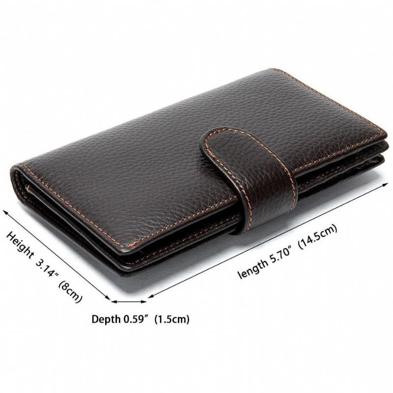 Pánske Peňaženky Exotic Slim Leather Cardholder Wallet - Káva