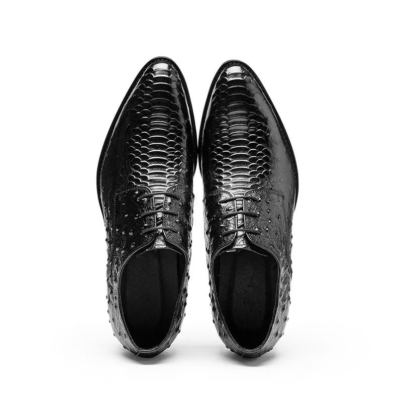 Pánske Spoločenské Topánky Luxusné Croctex Derbies - Čierna