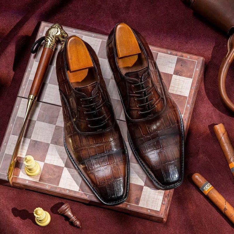 Pánske Spoločenské Topánky Luxusné Croctex Oxford - Káva