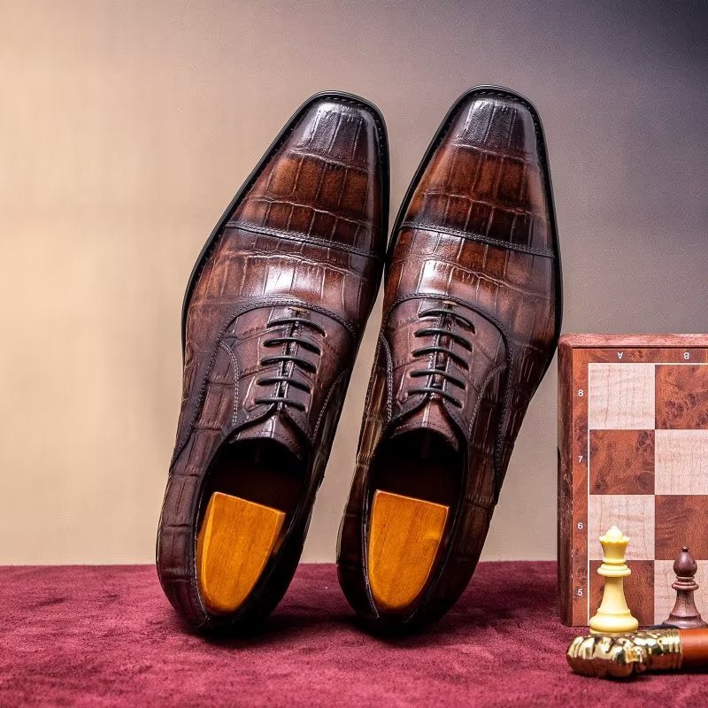Pánske Spoločenské Topánky Luxusné Croctex Oxford - Káva
