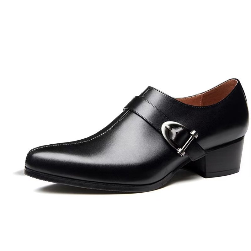 Pánske Spoločenské Topánky Vynikajúce Kožené Monkstrap - Čierna