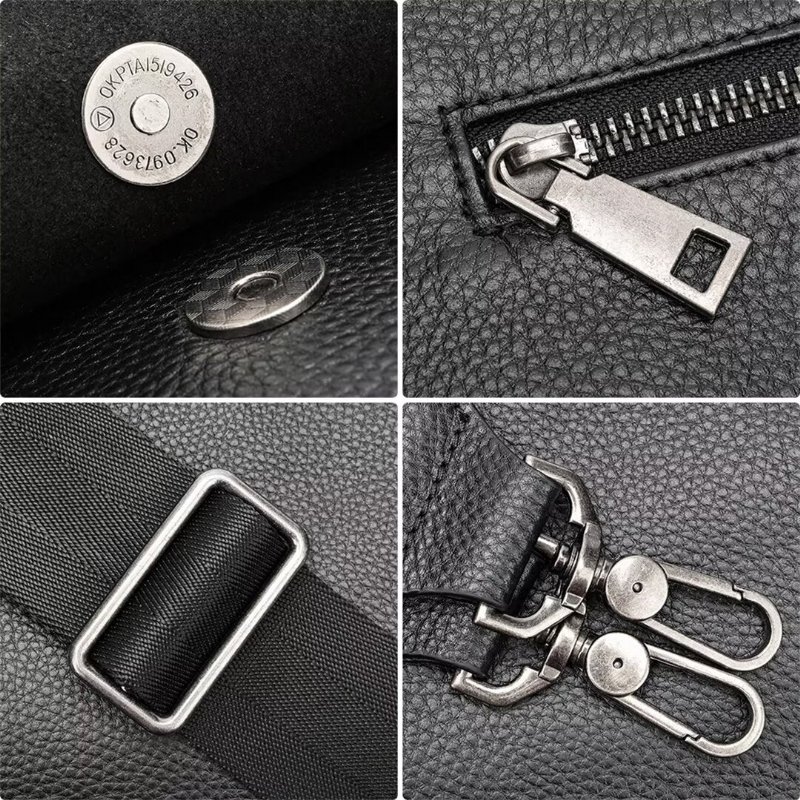 Pánske Tašky Cez Rameno Executive Elite Alligator Leather Bag - Čierna
