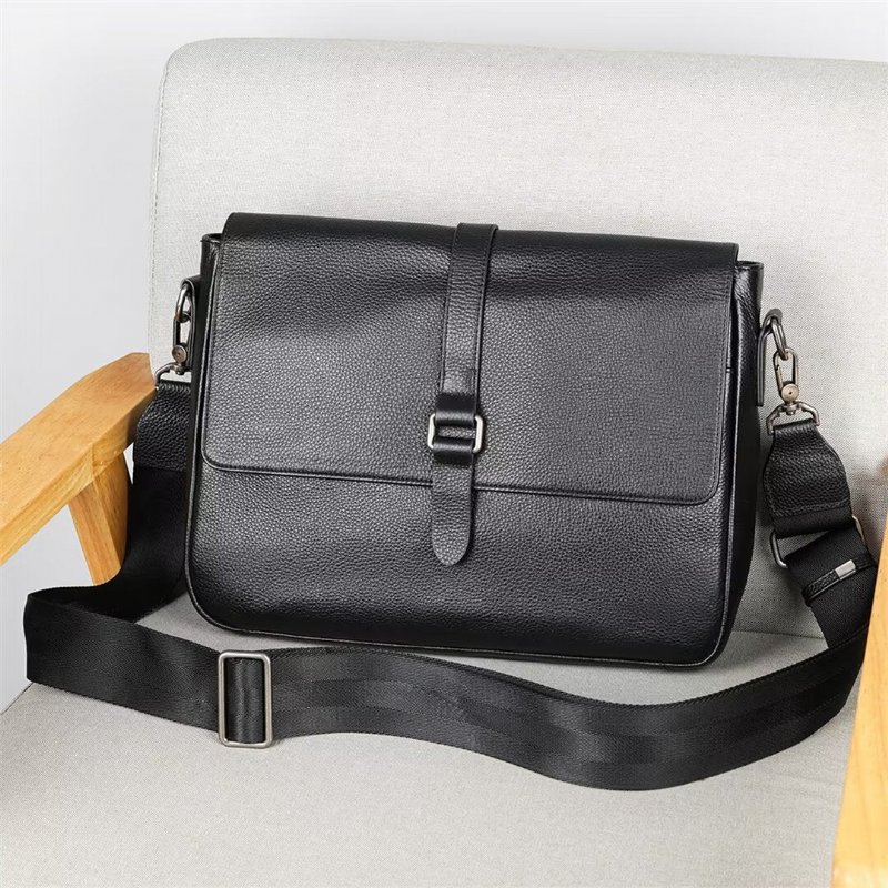Pánske Tašky Cez Rameno Executive Elite Alligator Leather Bag - Čierna