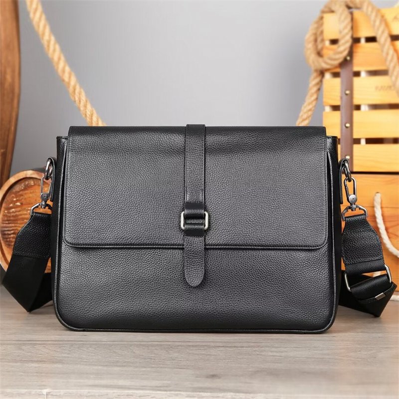 Pánske Tašky Cez Rameno Executive Elite Alligator Leather Bag - Čierna