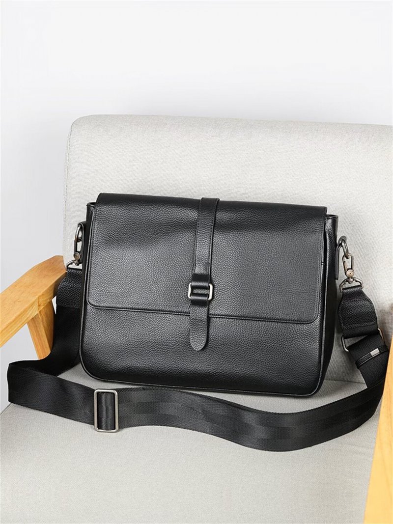 Pánske Tašky Cez Rameno Executive Elite Alligator Leather Bag - Čierna