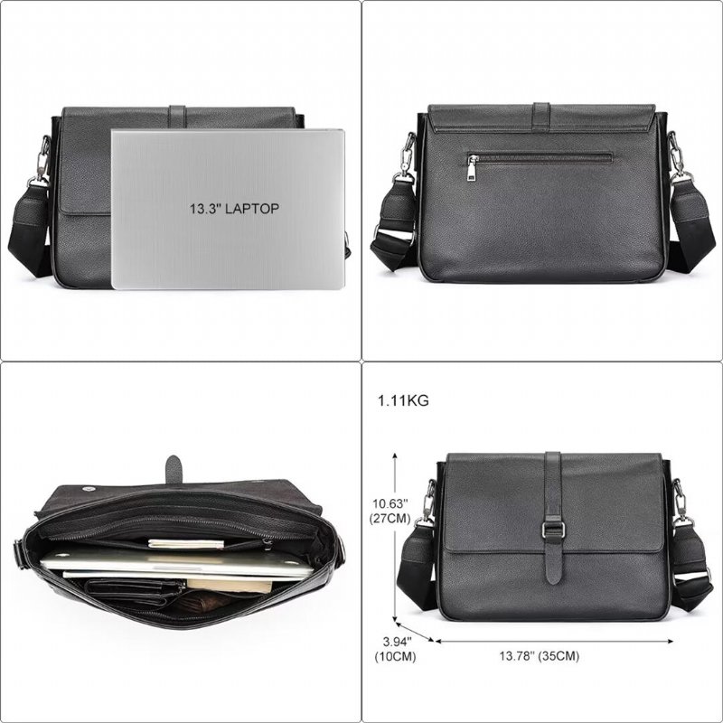 Pánske Tašky Cez Rameno Executive Elite Alligator Leather Bag - Čierna