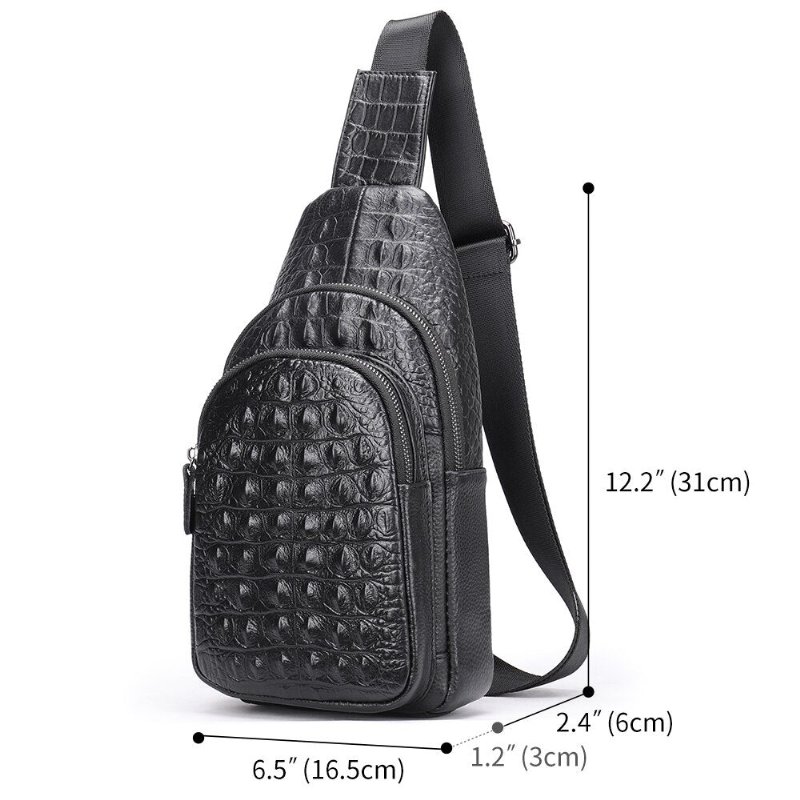 Pánske Tašky Cez Rameno Exotic Chic Croc-embossovaná Taška - Čierna