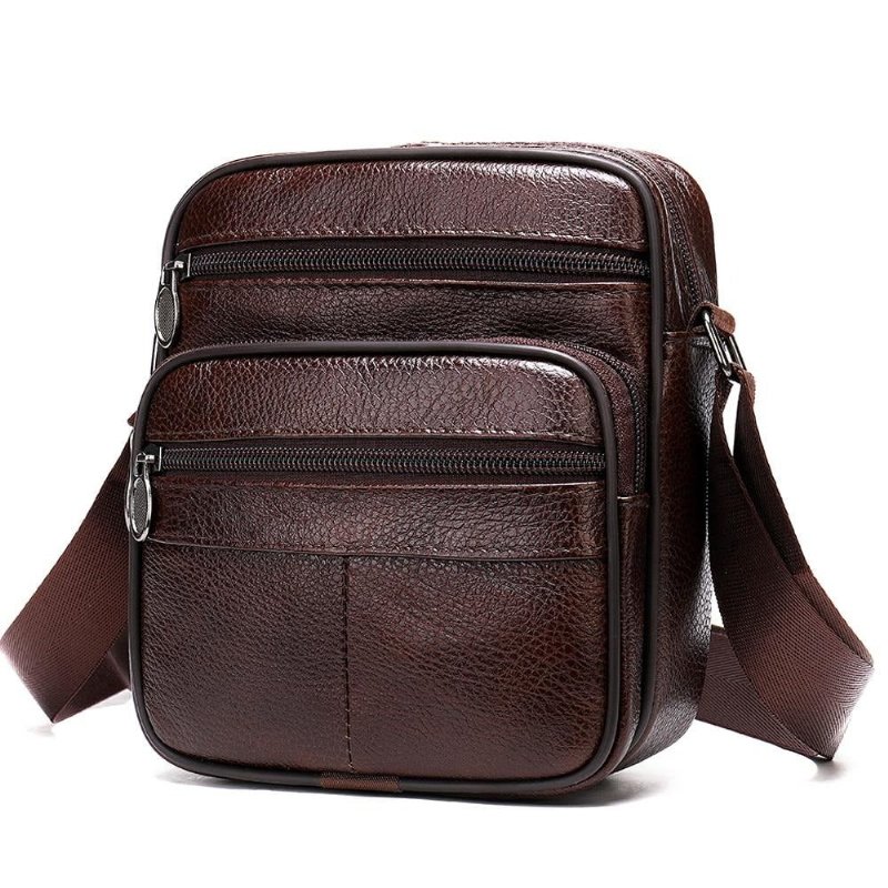 Pánske Tašky Cez Rameno Luxusná Taška Crossbody Messenger Z Exotickej Kože - Káva