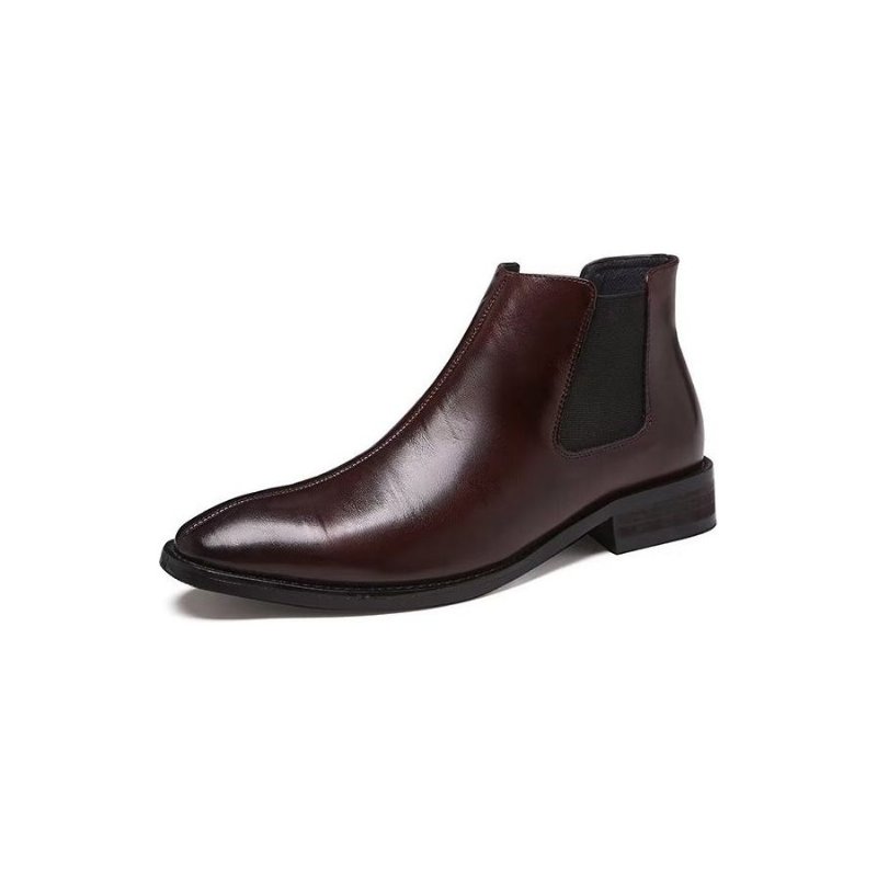 Pánske Čižmy Chelsea Boots S Reliéfnou Špičkou - Káva