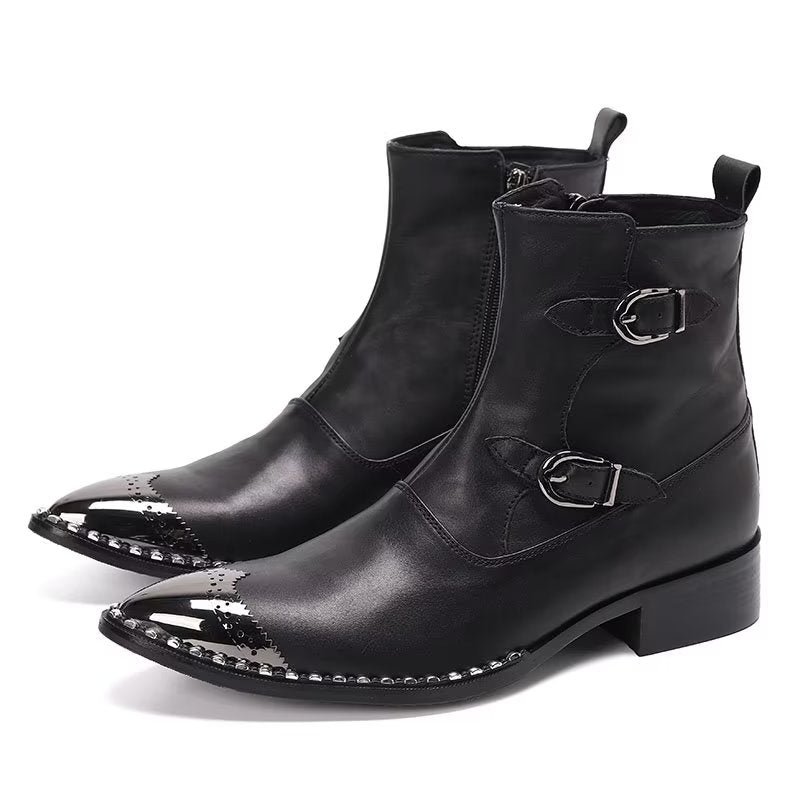 Pánske Čižmy Na Zips Členkové Elegantná Obuv Essential - Čierna