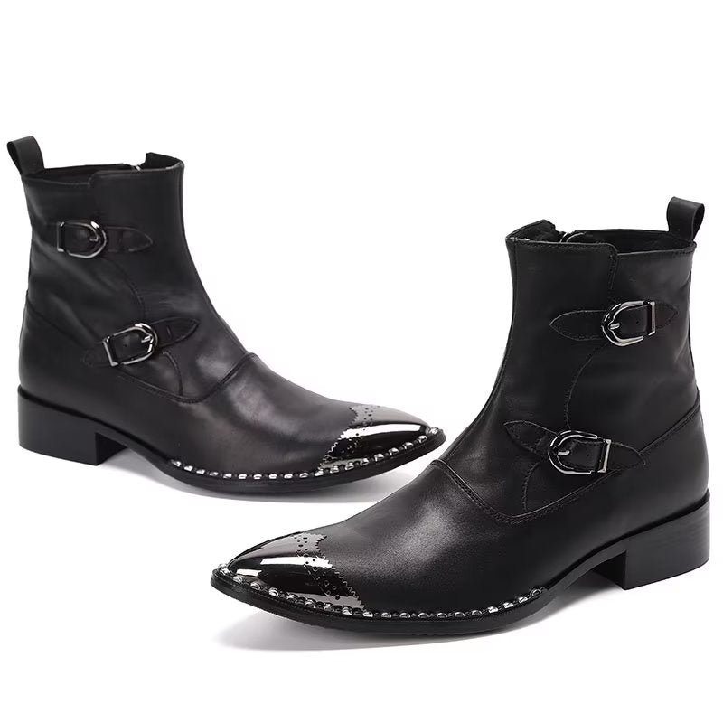 Pánske Čižmy Na Zips Členkové Elegantná Obuv Essential - Čierna