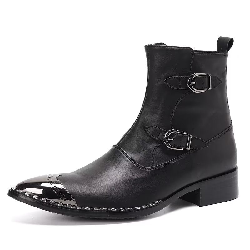 Pánske Čižmy Na Zips Členkové Elegantná Obuv Essential - Čierna