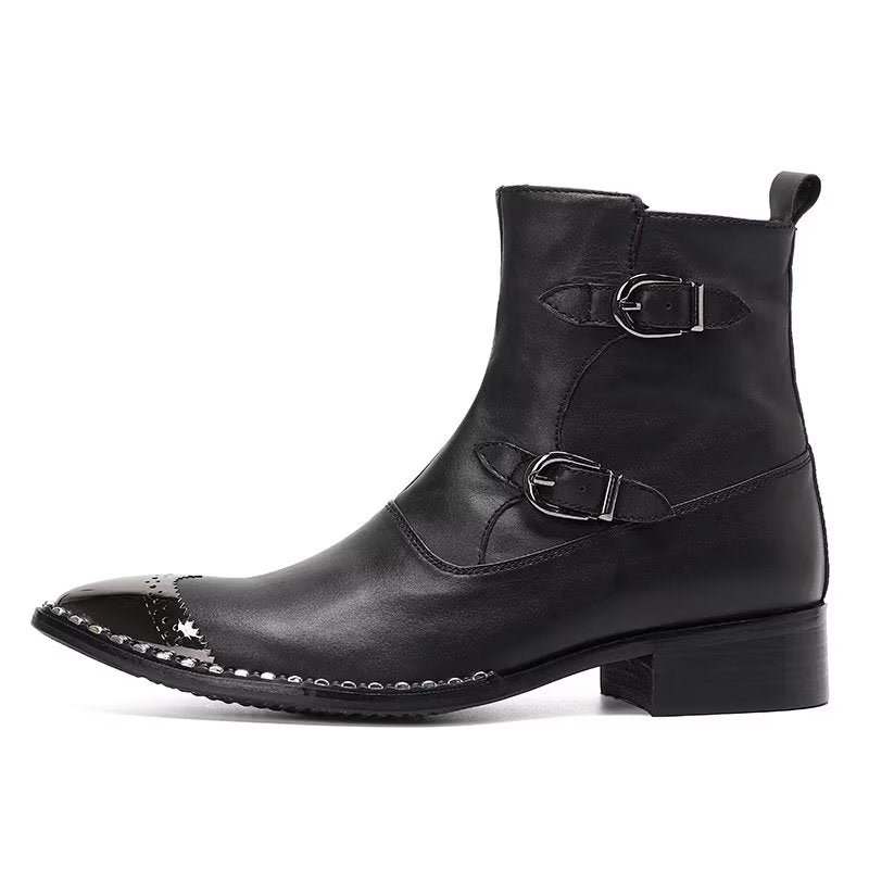 Pánske Čižmy Na Zips Členkové Elegantná Obuv Essential - Čierna